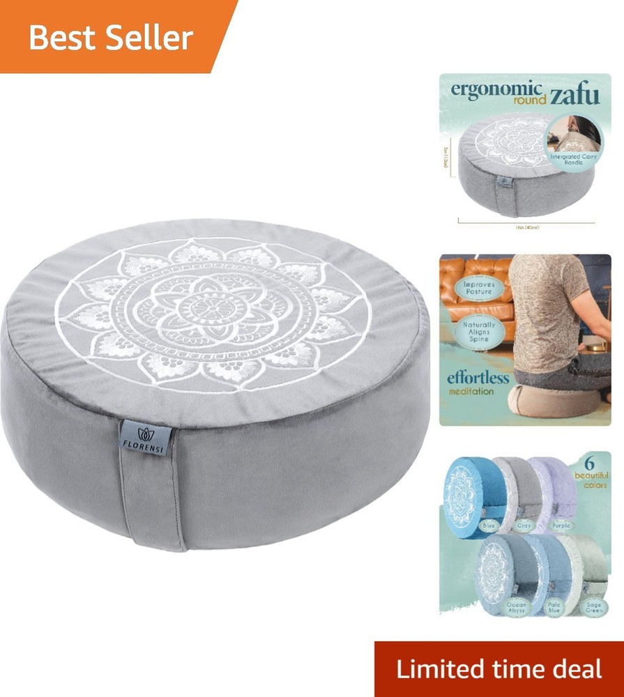 Tibetan Meditation Cushion – Plush Velvet Floor Pillow with Buckwheat Filling