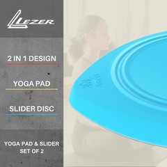 2 IN 1 Yoga Knee Pad Slider, Core Gliding Disc, Extra Thick Yoga Mat, Cushion…