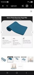 BalanceFrom Extra Thick 1in Yoga Mat 71×24 Navy Blue w/ Carrying Strap