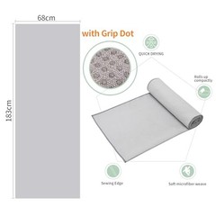 3 Pack Yoga Mat Towels with Grip Dot, Hot Yoga Towel Non 72.00″ x 26.50″ Grey