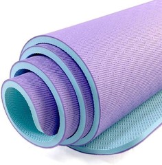 Eco-Friendly Extra Thick Yoga Mat – 72″x 32″ – Purple/Green