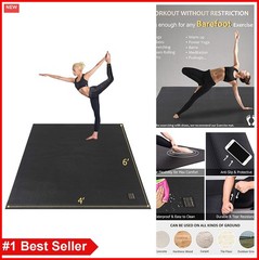 Large Yoga Mat 6×4 Feet 7mm Thick Extra Wide Exercise Mat for Pilates