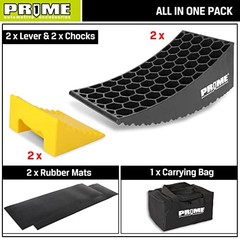 PR1ME Camper Leveler, 2 Pack RV Leveling Blocks, HDPE Curved Height to 4 inch