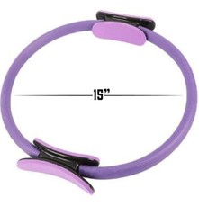 Pilates Ring–15″ Fitness Circle Lightweight Durable Foam Padded Handles Flexible