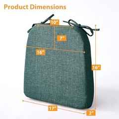 Chair Cushions for Dining Chairs, 2″ Thick Seat 6 Count(Pack of 1) Green