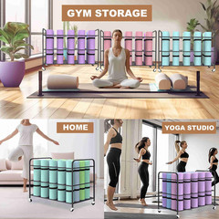 Yoga Mat Holder Organizer Yoga Mat Storage Rack Basket for Home Gym Exercise Wor