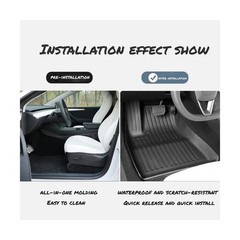 Floor Mats for Tesla Model 3 2024 2023 2022 2021,TPE All Weather Protection F…