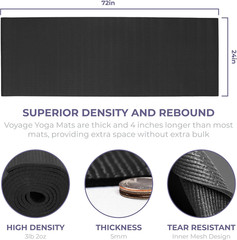 6 Pack Yoga Mats 72×24 Inch 5mm Thick Non Slip Exercise Fitness Mat Set