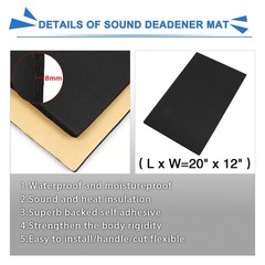 315Mil/8mm 14.4 sqft Phono Insulating Mat 9Pcs 20X12″
