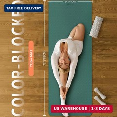 Yoga Mat Non Slip, Anti-Tear 1/4″ & 2/5″ Thick TPE Yoga Mats for Women and Men,