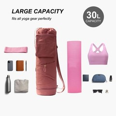 Yoga Mat Bag with Multi Pockets Drawstring Yoga Mat Carrier Pilates Exercise …