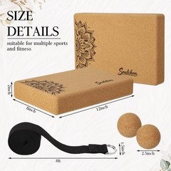 Soulchen 5 Pack Yoga Accessories for Women Set Yoga Block 2 Pack with Strap M…