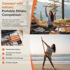 Yoga Stick, Upgraded 5ft Sturdy Steel Mobility Stick, Adjustable Exercise Equ…