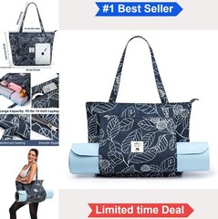 Large Canvas Yoga Mat Bag Carrier Tote for Women Gym Pilates Shoulder Beach