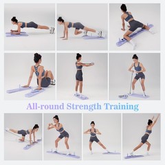 Nicoler Portable Pilates Reformer – Pilates Board 8-In-1 Multi-Functional