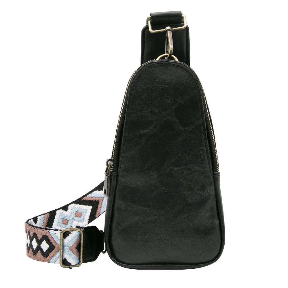Long Keeper Sling Chest Bag for Women PU Leather Satchel Daypack Traveling Cr…