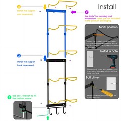 Yoga Mat Holder Wall Mount, Wall Rack Organizer, Storage Foam Roller and Bloc…