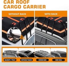 Car Rooftop Cargo Carrier Bag, Waterproof Car Roof Luggage 15 Cubic Feet