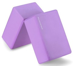 Set of 2 High Density Yoga Blocks, 9″x6″x4″ Each, Pair (Purple)