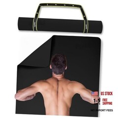 Extra Wide Yoga Mat for Men Women (72″L x Standard (1/4 Inch Thick) Just Black