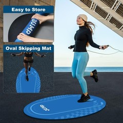 Jump Rope Mat Outdoor Indoor, Oval 52” x 36” 52 inches x 36 inches, Navy