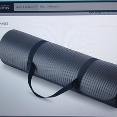 Amazon Basics Non-Slip Black Foam Yoga Mat with Strap Included