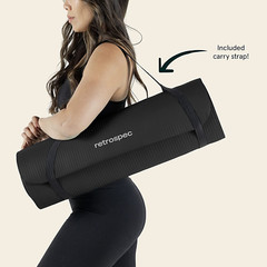 Solana Yoga Mat 1/2″ Thick W/Nylon Strap for Men & Women – Non Slip Exercise Mat