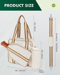 Pickleball Tote Bag for Women Men with Paddle Cover Pocket External Ball Bag …