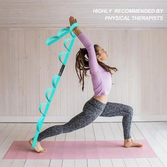 Durable 76” Stretch Strap with 10 Loops for Yoga & Physical Therapy