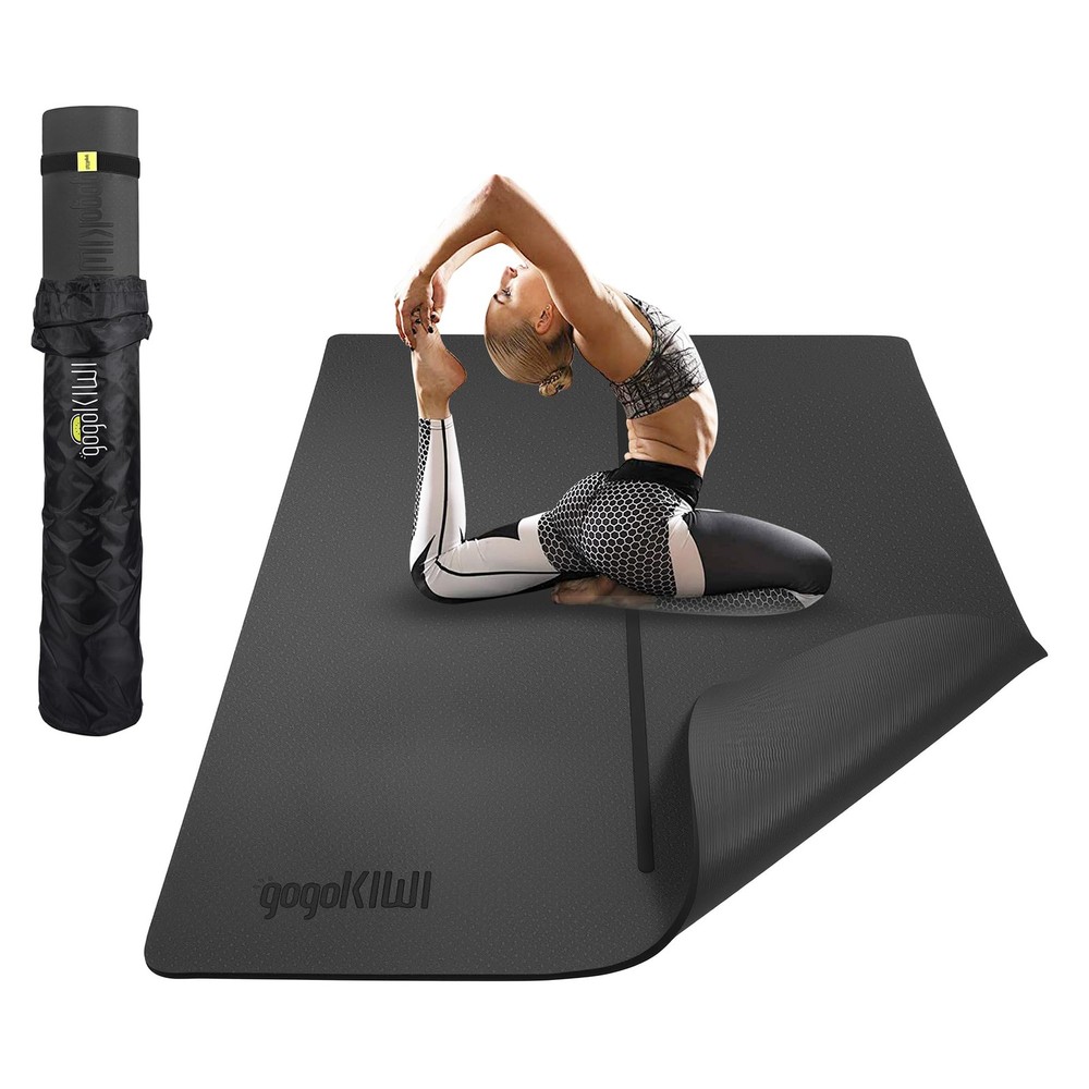 Large Yoga Mat (6’x4′) Extra Wide Workout Mat for Home, Non Slip Fitness & Ex…