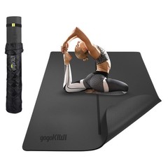 Large Yoga Mat (6’x4′) Extra Wide Workout Mat for Home, Non Slip Fitness & Ex…