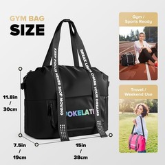 Sport Gym Bag for Women, Carry on Tote Personal Item Bag with Shoes Compartme…