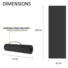 Yoga Mat Gym Pilates 183 x 61 x 0.6 cm Non Slip Surface Wra…