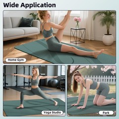 Yoga Mat High Density Exercise Mat, 76″x32″x0.27″Thick Wide & Large Yoga Mat …