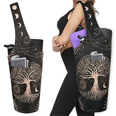 Yoga Mat Bag – Long Tote with Pockets – Holds More Yoga 37″x15.5″ Tree of Life