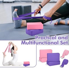 6 Pcs Yoga Block and Strap Set 4 Pcs 9 x 6 x 3 Inches EVA Foam Pilates Block …