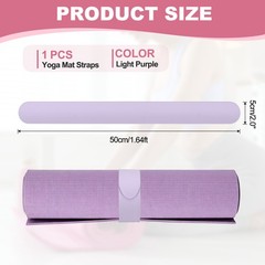 Yoga Mat Strap Slap Band One Snap Yoga Mat Slap Band, Light Purple