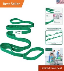 Durable Yoga Stretching Strap – 75 Inches, 10 Loops, Ideal for Physical Therapy