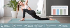 Yoga Mat with Strap, 1/3 Inch Extra Thick Yoga Mat Double-sided Non Slip,