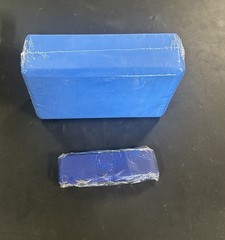 Blue Eva Foam Yoga Block With Yoga Strap