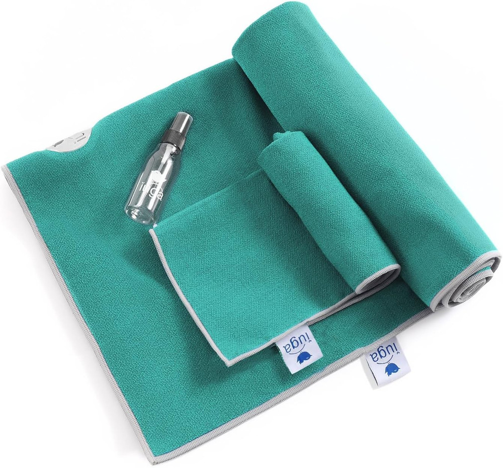 Yoga Towel for Hot Yoga Non Slip Extra Thick Yoga Mat Towel + Hand Towel 2In1 Se