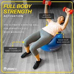NWT URBNFit Exercise Ball 18 Inch Blue with Pump