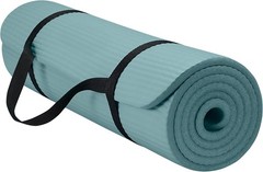 Gaiam Thick 10mm Yoga and Pilates Exercise Mat with Easy-Cinch Carrying Strap