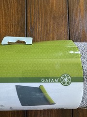 Gaiam Grippy Yoga Mat Towel Non-Slip Moisture-Absorbing 24×68 Gray/Green