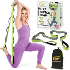 Stretching Strap for Physical Therapy, 12 MultiLoop Stretch Strap 1.5″ W x 8’…