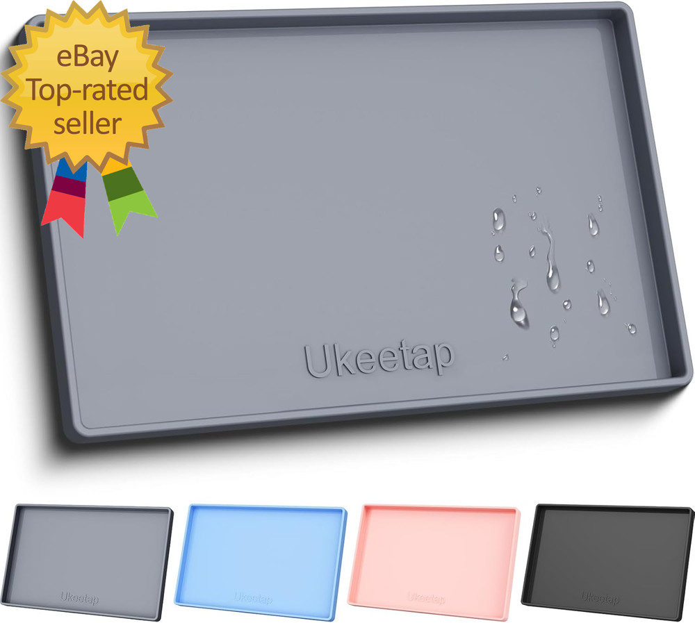 Extra Thick Silicone Mat Waterproof with Raised Edge 34″ X 22″ under Sink Mat