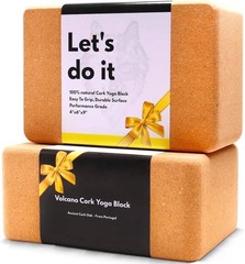 Cork Yoga Blocks 2 Pack Set -Natural Cork From , 9″X6″X4″ Yoga Blocks