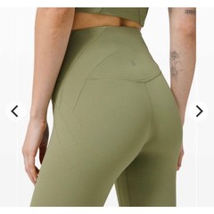 Lululemon Nulu Fold High-Rise Yoga Tight 25″ Size 6 Green