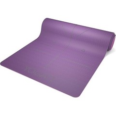 Non-Slip Yoga Mat W/ Alignment Lines TPE Dual Surface Fitness Pilates Training