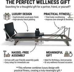 75″ Foldable Pilates Reformer –90% Pre-Assembled Home Gym Women Men Workouts Bun